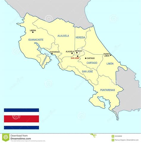 Mapa De Costa Rica Ilustración Del Vector Ilustración De