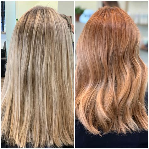 Blonde To Strawberry Blonde Before And After Strawberry Blonde Hair Color Hair Styles