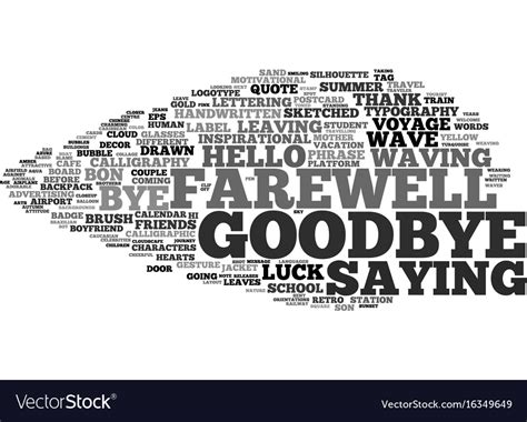 Goodbye Word Cloud Concept Royalty Free Vector Image