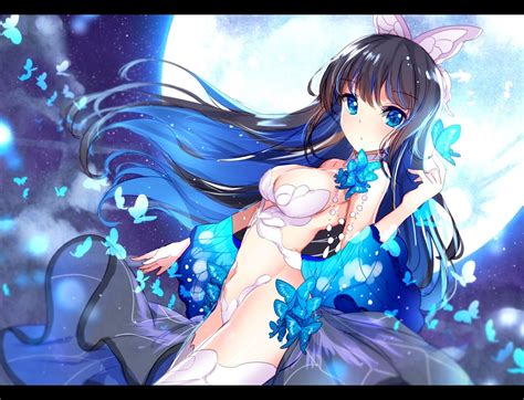 Fondos De Pantalla Ilustración Anime Chicas Anime Pelo Azul