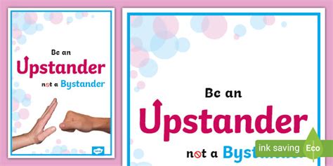 upstander not bystander display poster teacher made