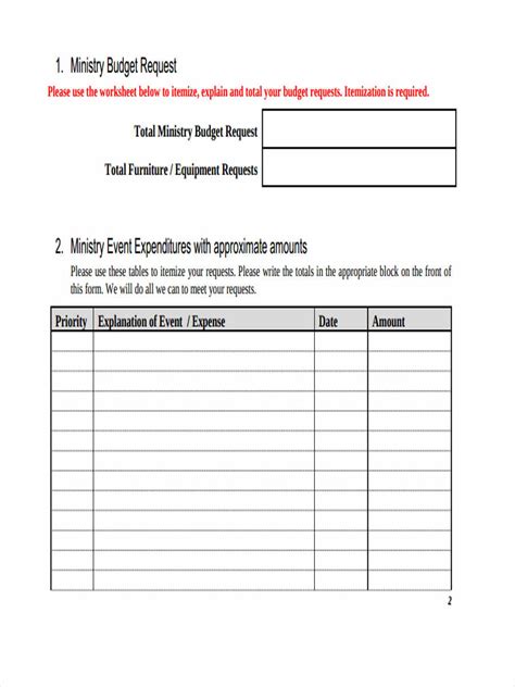 5 Church Budget Form Sample Free Sample Example Format