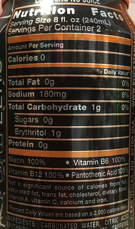 Check spelling or type a new query. rockstar energy drink nutrition facts