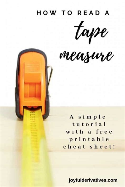 Luckily, reading a tape measure is easy and allows one to obtain the correct readings for a project. How to Read a Tape Measure - Simple Tutorial & Free Cheat Sheet - Joyful Derivatives