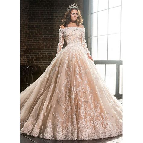 A wide variety of blush lace wedding dresses options are available to you, such as feature, fabric type, and material. Luxury Muslim Wedding Dress Ball Gown Long Sleeve Off ...