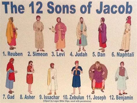 The 12 Sons Of Jacob Reuben Simeon Levi Judah Das Naphtali Gad