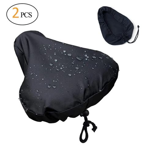 2pcs Durable Waterproof Bike Seat Rain Cover With Drawstring Rain And Dust Resistant Breathable