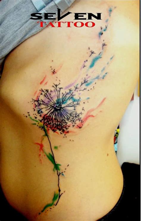 Watercolor Dandelion In Seven Tattoo Leiria Tatuagem De
