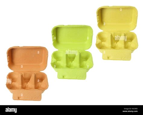 Egg Cartons On White Background Stock Photo Alamy