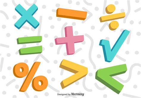 Vector 3d Colorful Math Symbols Download Free Vector Art Stock