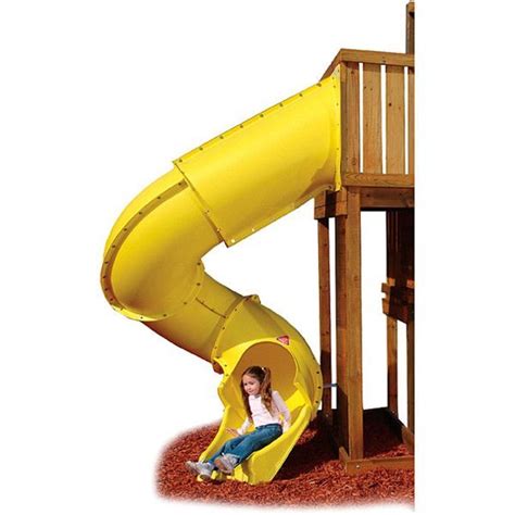 Turbo Tube Slide Yellow Playground Slide Playset Outdoor Kids