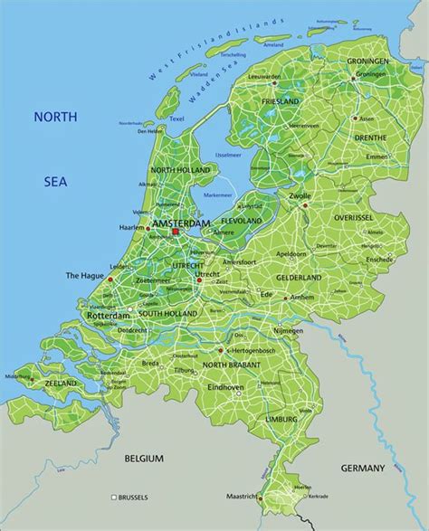 Januar 1986 gliedern sich die niederlande in zwölf provinzen provincies. Niederlande Physische Karte der Erleichterung ...
