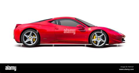 Ferrari 458 Side View Isolated On White Red Ferrari 458 Side View