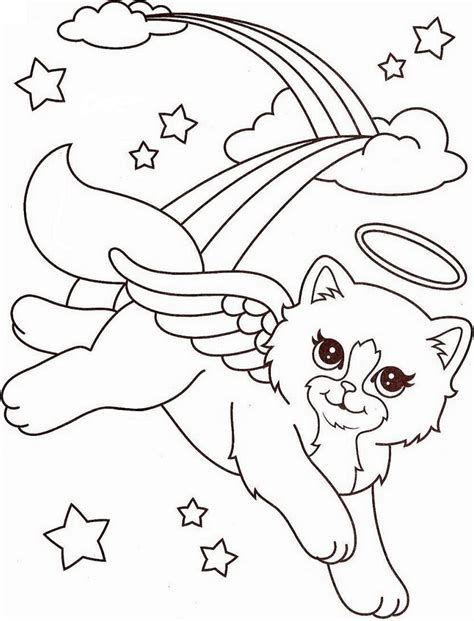 Angel Kitty From Lisa Frank Coloring Page Free Printable Coloring