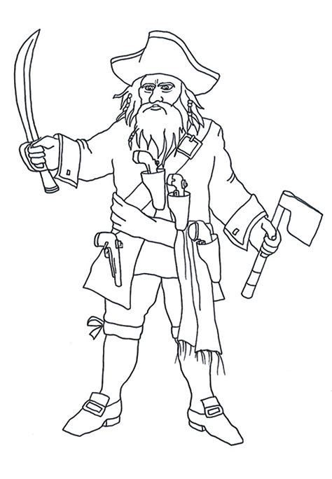 Cartoon Pirate Coloring Page Coloring Pages