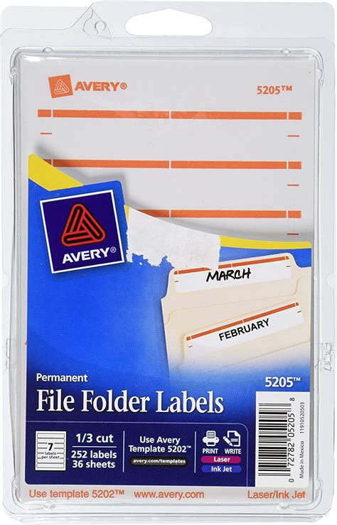 Avery Print Or Write File Folder Labels For Laser And Inkjet Printers