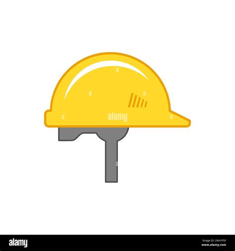 Yellow Safety Helmet Icon Work Safety Concept Hard Construction Hat