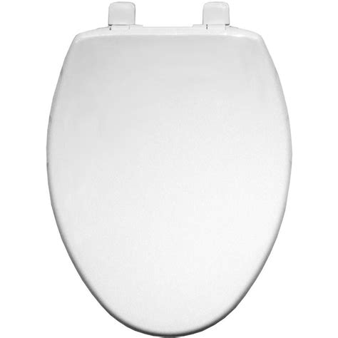 Elongated Closed Front Toilet Seat In White Plastic Hinges Elongated