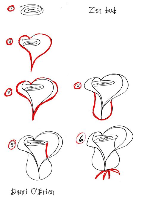 This tutorial shows the sketching and drawing steps from start to finish. dobriendesign: New Tangle for Valentine's Day - Zen Bud