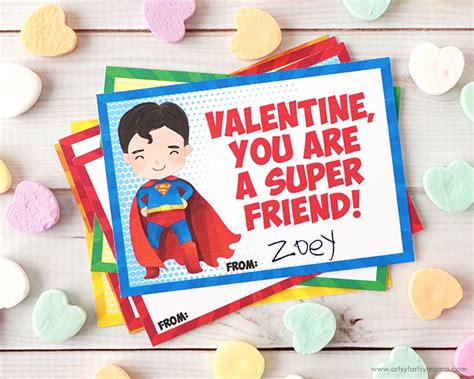 Free Printable Dc Superhero Valentines Artsy Fartsy Mama