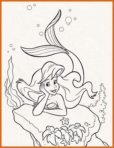 Baby Ariel Coloring Pages At Free Printable