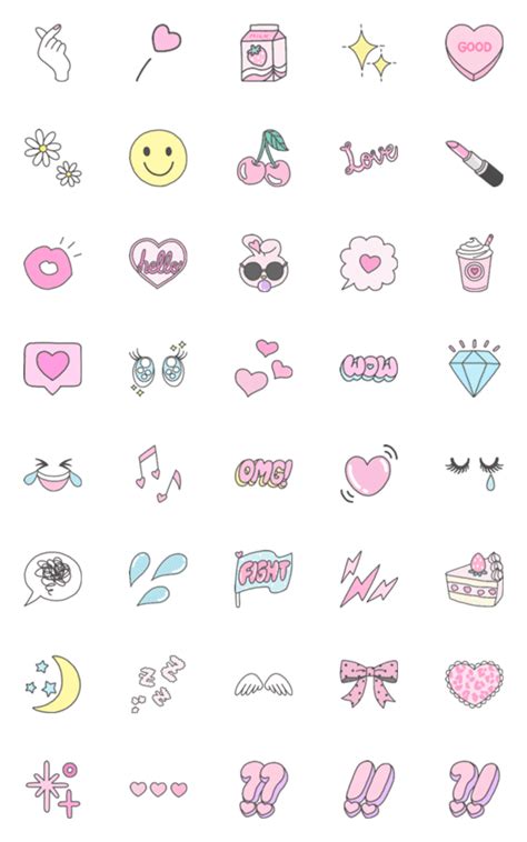 Pink Holic Line Emoji Line Store Cute Small Drawings Mini