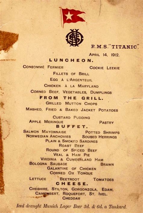 Titanic Food Menus For 1st, 2nd and 3rd Class Passengers | Bored Panda