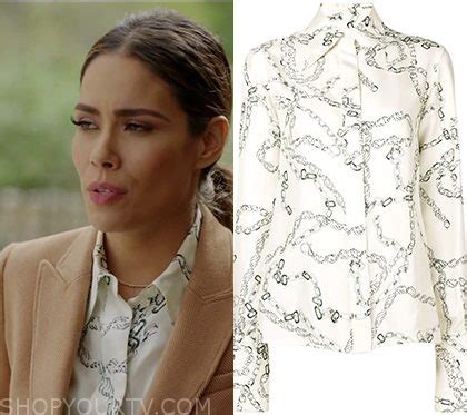 DYNASTY : Season 3 Episode 10 Cristal's chains print shirt ...