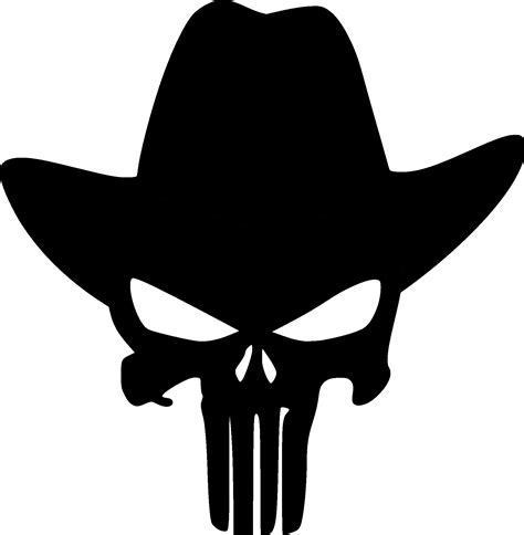 Download See Here Cowboy Hat Transparent Background Punisher Skull