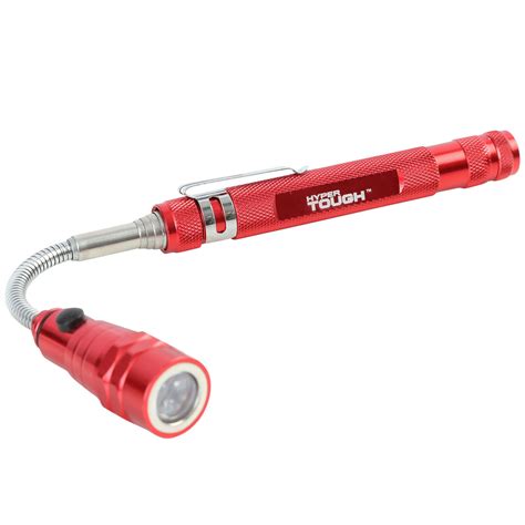 Hyper Tough Led Flashlight Lighted Magnetic Pickup Tool Extendable