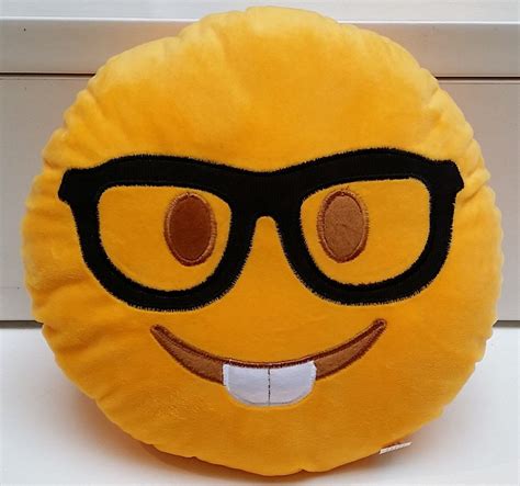 Nerd Geek Eyeglasses Emoji Pillow Us Seller Emoji Cushions Emoji Pillows Geek Stuff