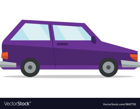 Small Purple Car Royalty Free Vector Image Vectorstock