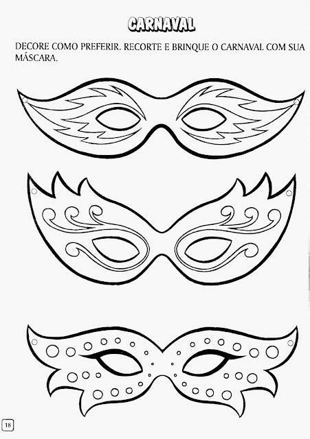Máscaras De Carnaval Para Imprimir Ver E Fazer