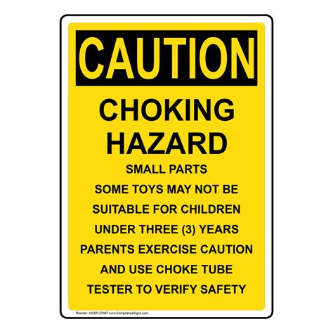 Osha Caution Choking Hazard Small Parts Some Sign Oce 27697