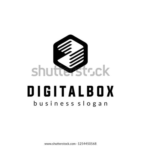 Digital Box Simple Minimalistic Logo Tech Stock Vector Royalty Free