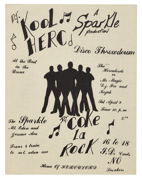 A Sparkle Production Flyer Featuring The Herculords Dj Kool Herc 1977