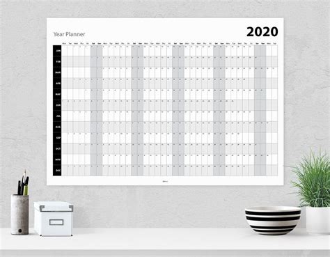 2020 Year Planner Wall Planner Instant Download Yearly Planner