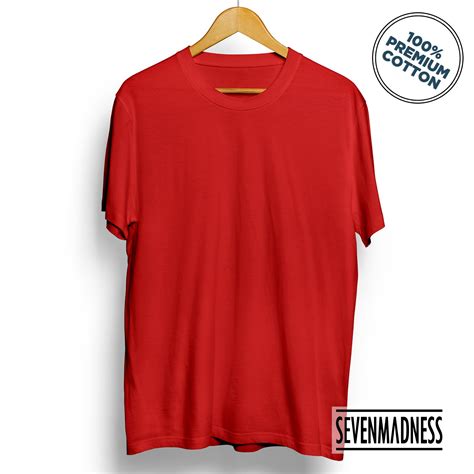 Desain Kaos Polos Warna Merah Depan Belakang | Ide Perpaduan Warna