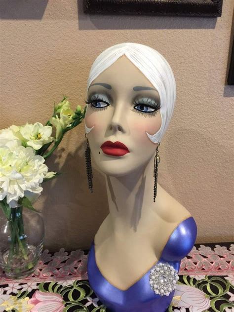 Vintage Style Art Deco Flapper Mannequin Head Hat Std 19 244