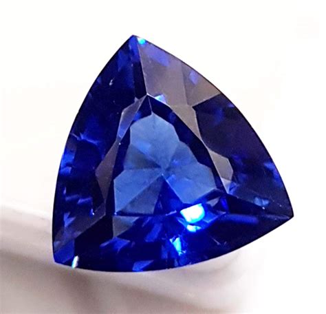 Loose Gemstone Ct Blue Sapphire Excellent Cut Trillion Etsy Uk