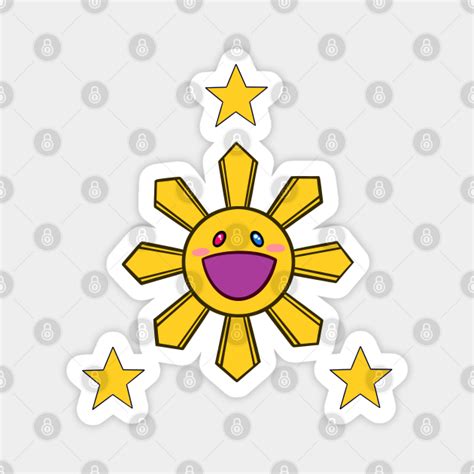 Smiling Philippine Flag Sun Kawaii Backprint 2 Jollibee Magnet