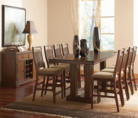 Coaster hyde 9 piece counter height dining set in cappuccino. Coaster Dorris 9-Piece Counter Height Dining Set in Warm ...