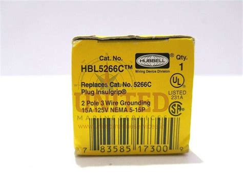 Hubbell Hbl5266c 2 Pole 3 Wire Grounding 15a 125v Nema 5 15p Lot Of 2