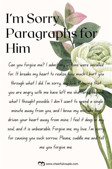 Im Sorry Paragraphs For Him Preview Image Sorry Message For Boyfriend