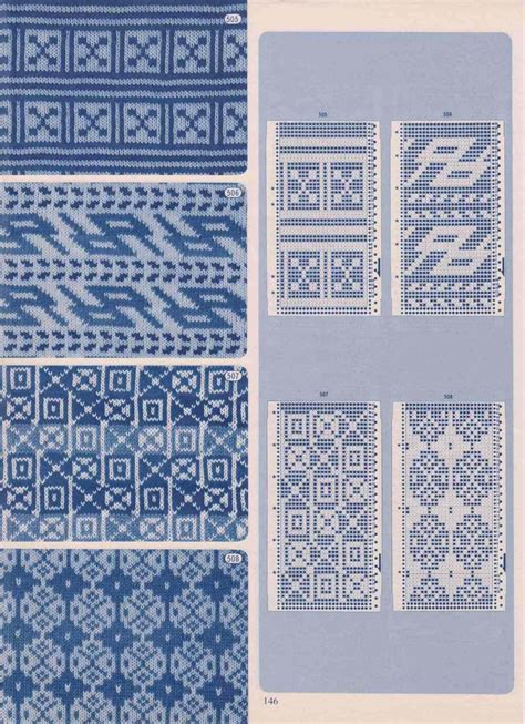 punch card patterns which can be used with all 24 stitch punchcard knitting machines includes