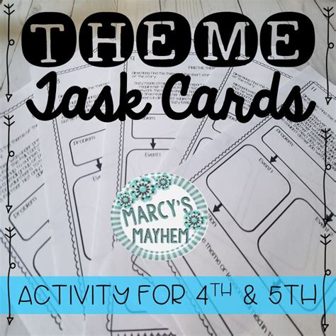 Identify Theme Task Cards And Activity For 4th And 5th Grade More