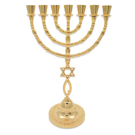 Menorah Messianic Seal Grafted In Symbol Gold Plated Large