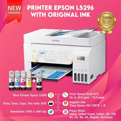 Jual Epson Ecotank L5296 White A4 Wifi All In One Ink Tank L 5296