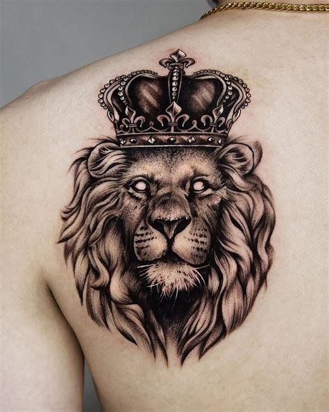 Lion With Crown Tattoos