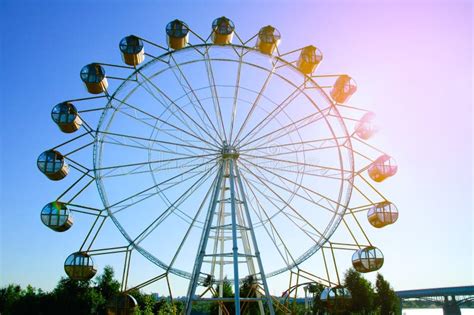 ferris wheel in the amusement park stock image image of color rotate 130934801